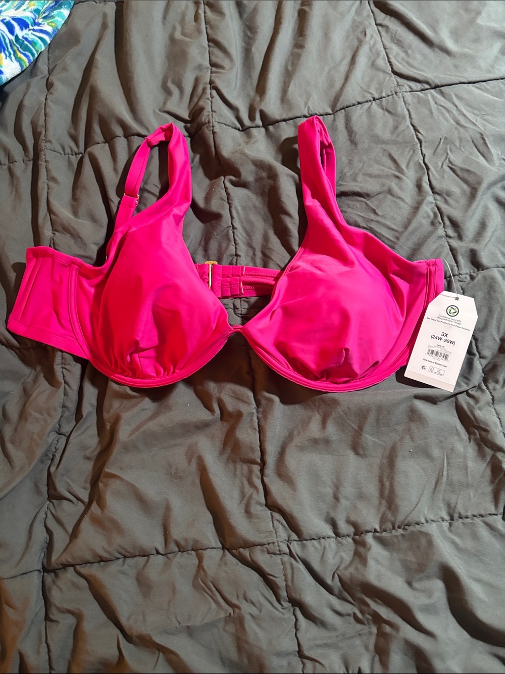 Time and Tru Hot Pink Underwire Swim Bra